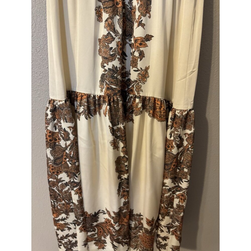 Antonio Melani Maxi Dress 0 XS Sleeveless Amber Waves Vanilla Sun Silky NEW $189 - Picture 8 of 14